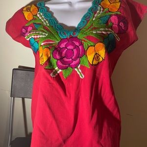 Mexican Blouse Hand made Braided from Oaxaca size Small